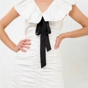 Endless Rose White Mini Dress with Black Bow